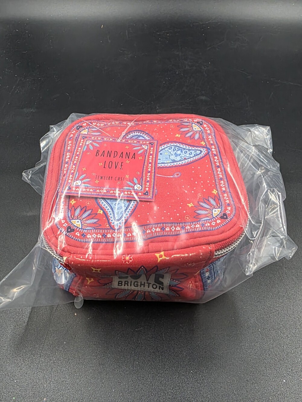 Brighton Bandana Love Red & Light Blue Jewelry Case - Picture 4 of 4